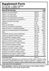 Daily Essential Nutrients ingredients